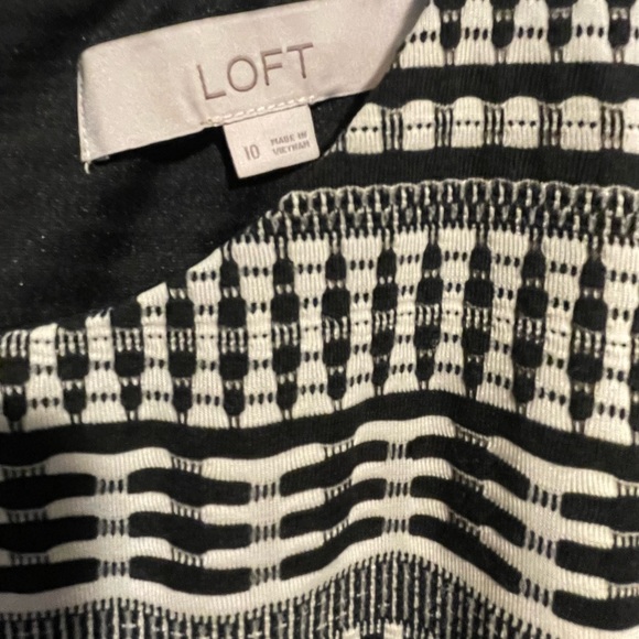 Loft Black and White Sleeveless Dress Size 10 - Picture 3 of 3